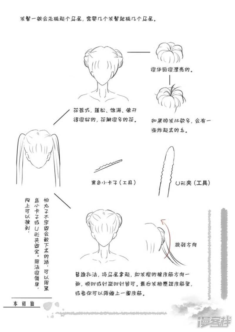 不同扎法的发髻-1